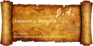 Janovicz Arnold névjegykártya