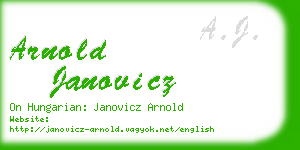 arnold janovicz business card